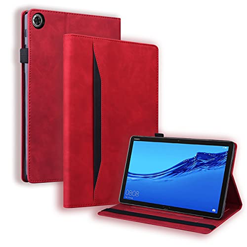 LMFULM® Hülle für Huawei MediaPad M5 Lite (8,0 Zoll) PU Lederhülle Smart Case mit Auto Schlaf/Wach Cover Ständer Schutzhülle Flip Cover Brieftasche Stil Rot von LMFULM