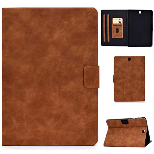 LMFULM® Hülle für Samsung Galaxy Tab A SM-T550 / T555 (9,7 Zoll) PU Lederhülle Smart Case mit Auto Schlaf/Wach Cover Ständer Schutzhülle Flip Cover Retro Braun von LMFULM