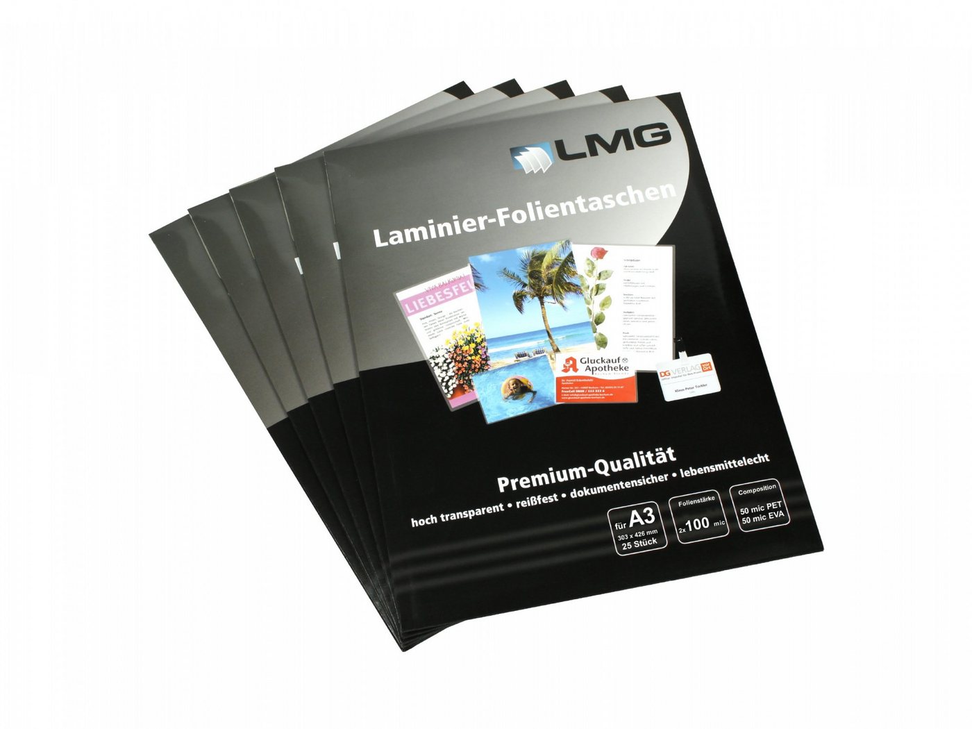LMG Germany Schutzfolie LMG Laminierfolien A3 (303 x 426 mm), 2 x 100 mic, glänzend von LMG Germany
