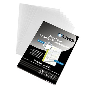 100 LMG Easy Load Laminierfolien glänzend für A4 80 micron von LMG