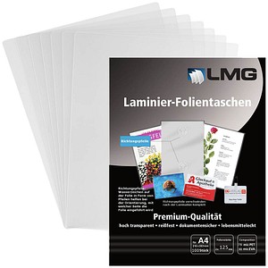 100 LMG Laminierfolien glänzend für A4 125 micron von LMG