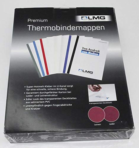 50 LMG Thermo - Bindemappen Lederstruktur / blau / 4,0 mm / 30-40 Blatt / DIN A4 von LMG