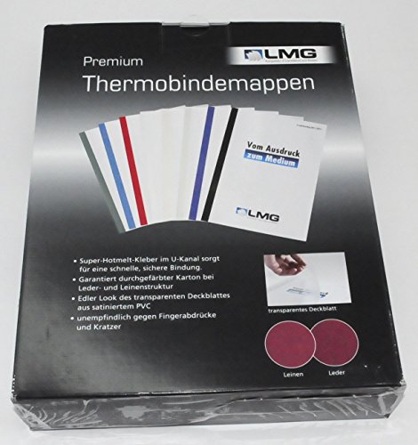 LMG LMG-BMWEISS-R10 Thermobindemappen Schlitzstanzung satin Vords. e Vorderseite 220g/m² 10 mm, 50 Stück von LMG