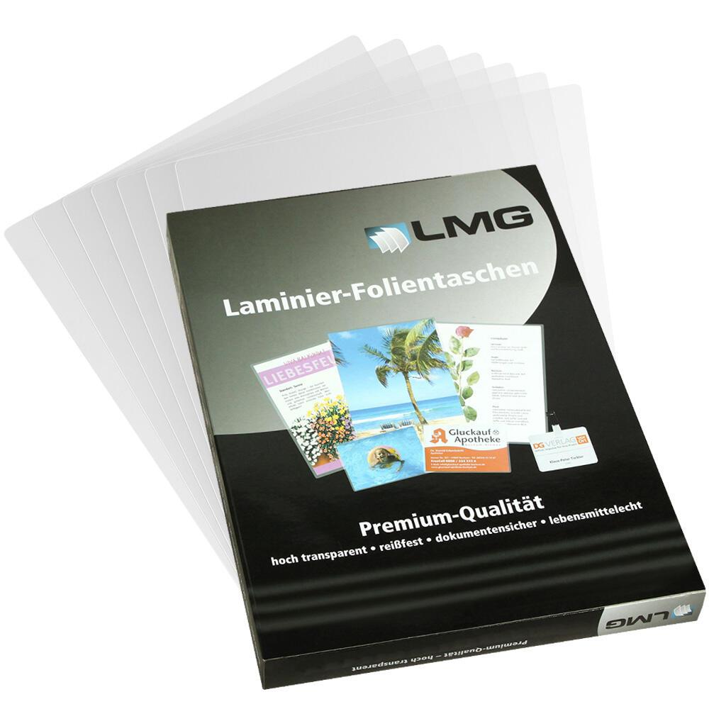 LMG Laminierfolien glänzend 175 mikron 6,7 x 9,9cm 100 St. von LMG