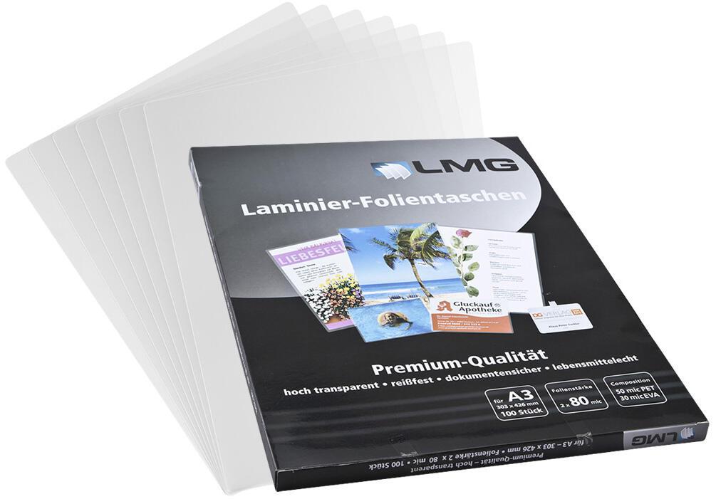 LMG Laminierfolien glänzend 80 mikron A3 von LMG