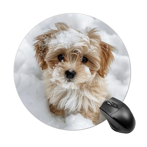 Mauspad, Gaming-Mauspad, klein, rutschfest, Gummi, Hund im Schnee, waschbar, wasserdicht, Mauspad für Computer, Laptop Mauspad, Gaming-Mauspad, klein, rutschfest, Gummi, Hund im Schnee, waschbar, wasserdicht, Mauspad für Computer, Laptop von LMHLDSC