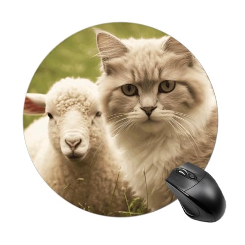Mauspad, Gaming-Mauspad, klein, rutschfest, Gummi, Katze und Schaf, waschbar, wasserdicht, Mauspad für Computer, Laptop Mauspad, Gaming-Mauspad, klein, rutschfest, Gummi, Katze und Schaf, waschbar, wasserdicht, Mauspad für Computer, Laptop von LMHLDSC