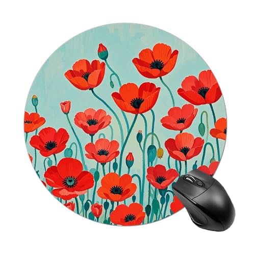 Mauspad, Gaming-Mauspad, klein, rutschfest, Gummi, Mohnblumen-Druck, waschbar, wasserdicht, Mauspad für Computer, Laptop Mauspad, Gaming-Mauspad, klein, rutschfest, Gummi, Mohnblumen-Druck, waschbar, wasserdicht, Mauspad für Computer, Laptop von LMHLDSC