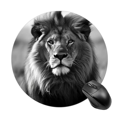 Mauspad, Gaming-Mauspad, klein, rutschfest, Gummi, afrikanischer Löwe, schwarz und weiß, waschbar, wasserdicht, Mauspad für Computer, Laptop Mauspad, Gaming-Mauspad, klein, rutschfest, Gummi, afrikanischer Löwe, schwarz und weiß, waschbar, wasserdicht, Mauspad für Computer, Laptop von LMHLDSC