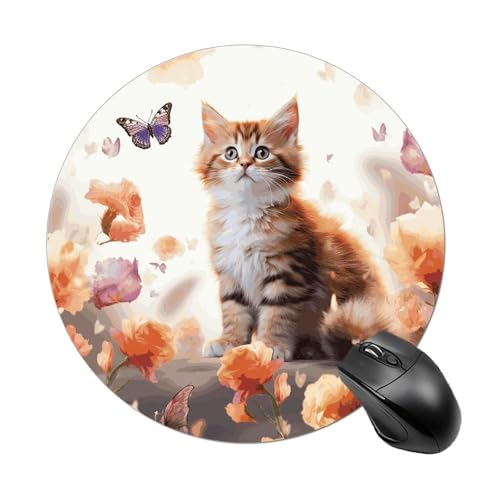 Mauspad, Gaming-Mauspad, klein, rutschfest, Gummi, niedliches Kätzchen, Schmetterling, waschbar, wasserdicht, Mauspad für Computer, Laptop Mauspad, Gaming-Mauspad, klein, rutschfest, Gummi, niedliches Kätzchen, Schmetterling, waschbar, wasserdicht, Mauspad für Computer, Laptop von LMHLDSC