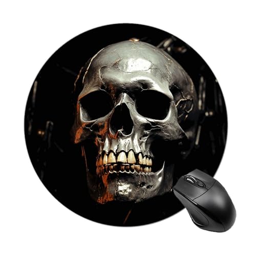 Mauspad, Gaming-Mauspad, klein, rutschfest, Gummi, unheimlicher gruseliger Totenkopf, waschbar, wasserdicht, Mauspad für Computer, Laptop Mauspad, Gaming-Mauspad, klein, rutschfest, Gummi, unheimlicher gruseliger Totenkopf, waschbar, wasserdicht, Mauspad für Computer, Laptop von LMHLDSC