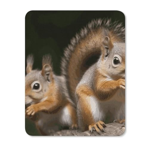 Quadratisches, bequemes Mauspad, waschbar, tragbar, Eichhörnchen, Tier, rutschfest, Gummi-Mauspad für Computer, Laptop, Maus Quadratisches, bequemes Mauspad, waschbar, tragbar, Eichhörnchen, Tier, rutschfest, Gummi-Mauspad für Computer, Laptop, Maus von LMHLDSC