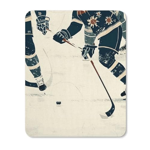Quadratisches, bequemes Mauspad, waschbar, tragbar, Eishockey-Muster, rutschfestes Gummi-Mauspad für Computer, Laptop, Maus Quadratisches, bequemes Mauspad, waschbar, tragbar, Eishockey-Muster, rutschfestes Gummi-Mauspad für Computer, Laptop, Maus von LMHLDSC