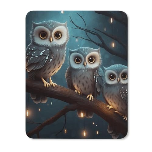 Quadratisches, bequemes Mauspad, waschbar, tragbar, Eule auf Baum, rutschfestes Gummi-Mauspad für Computer, Laptop, Maus Quadratisches, bequemes Mauspad, waschbar, tragbar, Eule auf Baum, rutschfestes Gummi-Mauspad für Computer, Laptop, Maus von LMHLDSC