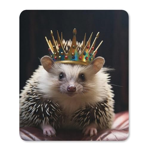 Quadratisches, bequemes Mauspad, waschbar, tragbar, mit Krone und Igel, rutschfestes Gummi-Mauspad für Computer, Laptop, Maus Quadratisches, bequemes Mauspad, waschbar, tragbar, mit Krone und Igel, rutschfestes Gummi-Mauspad für Computer, Laptop, Maus von LMHLDSC