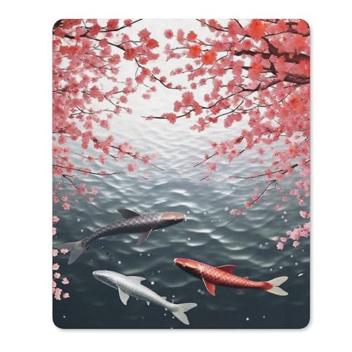 Quadratisches, bequemes Mauspad, waschbar, tragbar, schwimmen mit Kirschblüte, rutschfestes Gummi-Mauspad für Computer, Laptop, Maus Quadratisches, bequemes Mauspad, waschbar, tragbar, schwimmen mit Kirschblüte, rutschfestes Gummi-Mauspad für Computer, Laptop, Maus von LMHLDSC