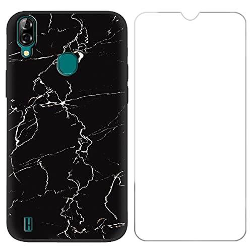 LMLQSZ Hülle für Blackview A60 Pro + HD Panzerglas, Handyhülle Silikon Schutzhülle Cover TPU Case Handytasche - Panzerglasfolie Schutzfolie für Blackview A60 Pro (6,09") - LLM9 von LMLQSZ