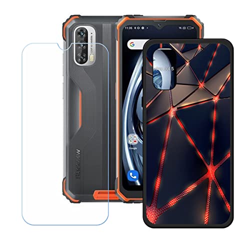 LMLQSZ Hülle für Blackview BV7100 + HD Panzerglas, Sanft Handyhülle Silikon Schutzhülle Cover TPU Case Handy Tasche Handytasche - Panzerglasfolie Schutzfolie für (6,58") - KE6 von LMLQSZ