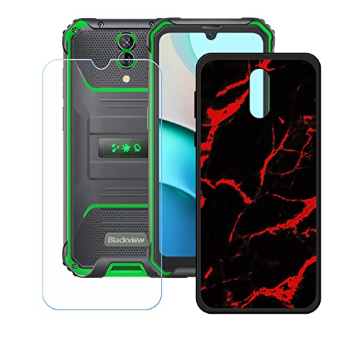 LMLQSZ Hülle für Blackview BV7200 + HD Panzerglas, Sanft Handyhülle Silikon Schutzhülle Cover TPU Case Handy Tasche Handytasche - Panzerglasfolie Schutzfolie für (6,1") - KE38 von LMLQSZ