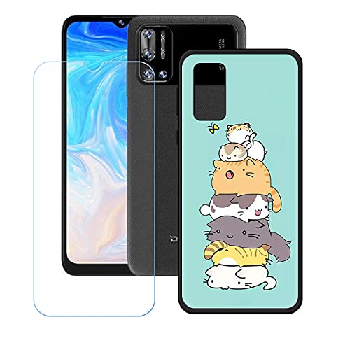 LMLQSZ Hülle für Doogee N40 Pro + HD Panzerglas, Sanft Handyhülle Silikon Schutzhülle Cover TPU Case Handy Tasche Handytasche - Panzerglasfolie Schutzfolie für (6,52") - OP24 von LMLQSZ