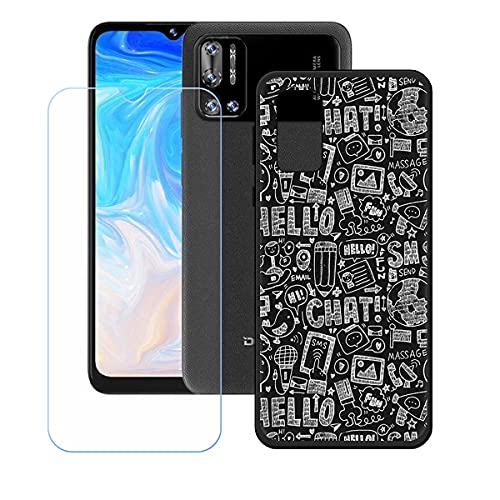 LMLQSZ Hülle für Doogee N40 Pro + HD Panzerglas, Sanft Handyhülle Silikon Schutzhülle Cover TPU Case Handy Tasche Handytasche - Panzerglasfolie Schutzfolie für (6,52") - OP27 von LMLQSZ