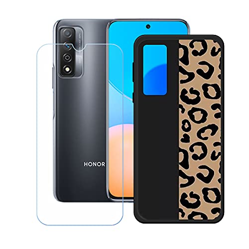 LMLQSZ Hülle für Honor Play 5T Pro + HD Panzerglas, Sanft Handyhülle Silikon Schutzhülle Cover TPU Case Handy Tasche Handytasche - Panzerglasfolie Schutzfolie für (6,6") - OP26 von LMLQSZ