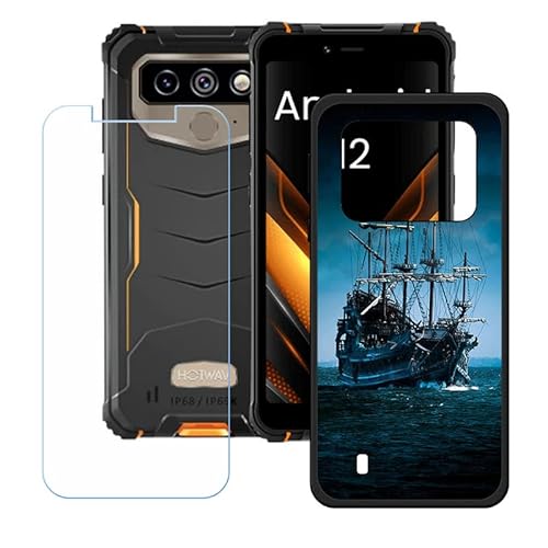 LMLQSZ Hülle für Hotwav T5 Pro + HD Panzerglas, Sanft Handyhülle Silikon Schutzhülle Cover TPU Case Handy Tasche Handytasche - Panzerglasfolie Schutzfolie für (6,0") - OP34 von LMLQSZ
