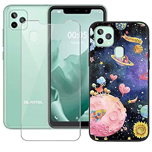 LMLQSZ Hülle für Oukitel C22 + HD Panzerglas, Handyhülle Silikon Schutzhülle Cover TPU Case Handytasche - Panzerglasfolie Schutzfolie für Oukitel C22 (5,86") - LLM38 von LMLQSZ