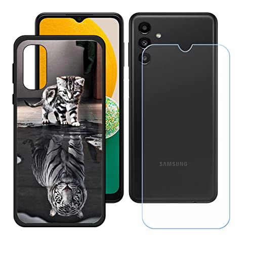 LMLQSZ Hülle für Samsung Galaxy A04S + HD Panzerglas, Sanft Handyhülle Silikon Schutzhülle Cover TPU Case Handy Tasche Handytasche - Panzerglasfolie Schutzfolie für (6,5") - OP85 von LMLQSZ