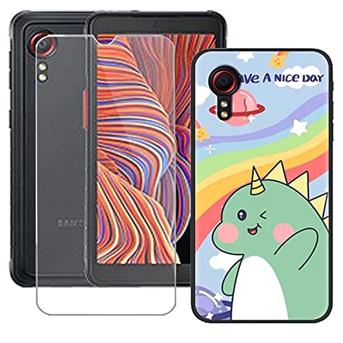 LMLQSZ Hülle für Samsung Galaxy XCover 5 + HD Panzerglas, Handyhülle Silikon Schutzhülle Cover TPU Case Handytasche - Panzerglasfolie Schutzfolie für Samsung Galaxy XCover 5 (5,3") - LLM43 von LMLQSZ