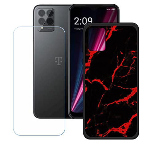 LMLQSZ Hülle für T-Mobile T Phone Pro + HD Panzerglas, Sanft Handyhülle Silikon Schutzhülle Cover TPU Case Handy Tasche Handytasche - Panzerglasfolie Schutzfolie für (6,52") - KE38 von LMLQSZ