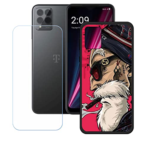 LMLQSZ Hülle für T-Mobile T Phone Pro + HD Panzerglas, Sanft Handyhülle Silikon Schutzhülle Cover TPU Case Handy Tasche Handytasche - Panzerglasfolie Schutzfolie für (6,52") - KE53 von LMLQSZ