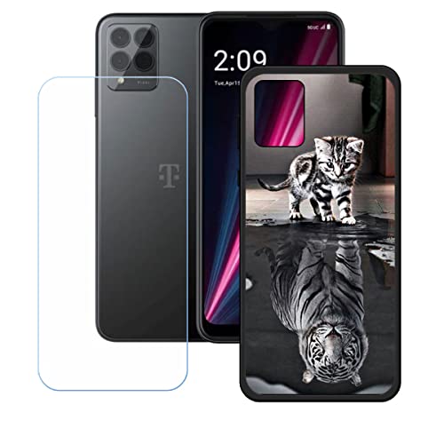 LMLQSZ Hülle für T-Mobile T Phone Pro + HD Panzerglas, Sanft Handyhülle Silikon Schutzhülle Cover TPU Case Handy Tasche Handytasche - Panzerglasfolie Schutzfolie für (6,52") - KE57 von LMLQSZ