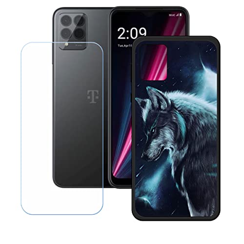 LMLQSZ Hülle für T-Mobile T Phone Pro + HD Panzerglas, Sanft Handyhülle Silikon Schutzhülle Cover TPU Case Handy Tasche Handytasche - Panzerglasfolie Schutzfolie für (6,52") - KE58 von LMLQSZ