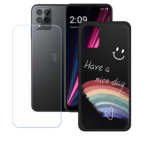 LMLQSZ Hülle für T-Mobile T Phone Pro + HD Panzerglas, Sanft Handyhülle Silikon Schutzhülle Cover TPU Case Handy Tasche Handytasche - Panzerglasfolie Schutzfolie für (6,52") - KE64 von LMLQSZ