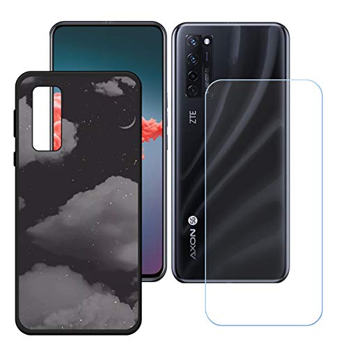 LMLQSZ Hülle für ZTE Axon 20 4G + HD Panzerglas, Sanft Handyhülle Silikon Schutzhülle Cover TPU Case Handy Tasche Handytasche - Panzerglasfolie Schutzfolie für ZTE Axon 20 4G (6,92") - OP42 von LMLQSZ