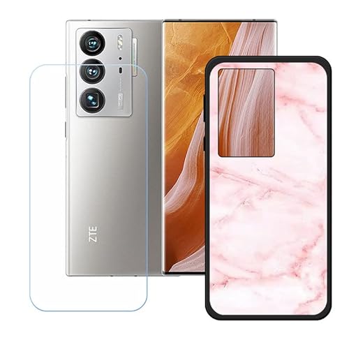 LMLQSZ Hülle für ZTE Axon 40 Ultra + HD Panzerglas, Sanft Handyhülle Silikon Schutzhülle Cover TPU Case Handy Tasche Handytasche - Panzerglasfolie Schutzfolie für (6,8") - OP18 von LMLQSZ