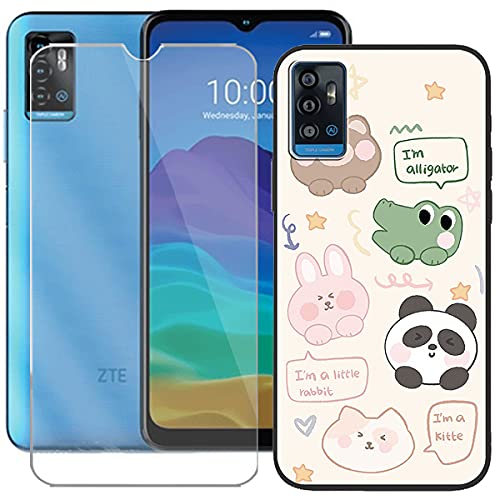LMLQSZ Hülle für ZTE Blade A71 + HD Panzerglas, Handyhülle Silikon Schutzhülle Cover TPU Case Handytasche - Panzerglasfolie Schutzfolie für ZTE Blade A71 (6,52") - LLM47 von LMLQSZ