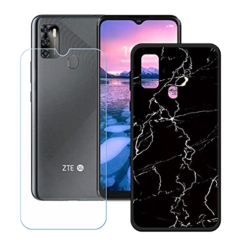LMLQSZ Hülle für ZTE Blade A71 + HD Panzerglas, Sanft Handyhülle Silikon Schutzhülle Cover TPU Case Handy Tasche Handytasche - Panzerglasfolie Schutzfolie für ZTE Blade A71 (6,52") - OP15 von LMLQSZ