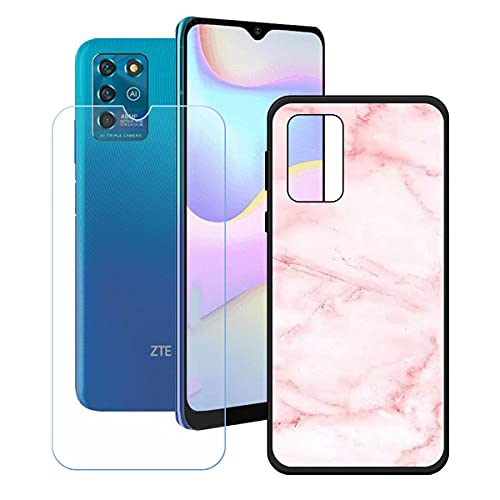 LMLQSZ Hülle für ZTE Blade V30 Vita + HD Panzerglas, Sanft Handyhülle Silikon Schutzhülle Cover TPU Case Handy Tasche Handytasche - Panzerglasfolie Schutzfolie für (6,82") - OP18 von LMLQSZ