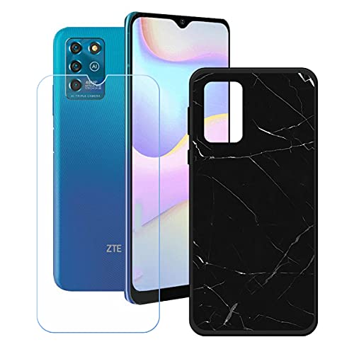 LMLQSZ Hülle für ZTE Blade V30 Vita + HD Panzerglas, Sanft Handyhülle Silikon Schutzhülle Cover TPU Case Handy Tasche Handytasche - Panzerglasfolie Schutzfolie für (6,82") - OP35 von LMLQSZ