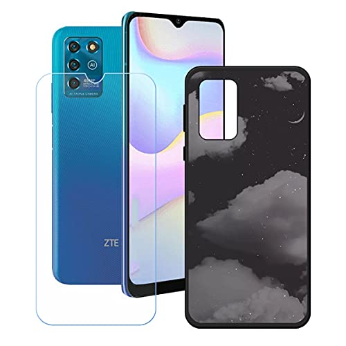 LMLQSZ Hülle für ZTE Blade V30 Vita + HD Panzerglas, Sanft Handyhülle Silikon Schutzhülle Cover TPU Case Handy Tasche Handytasche - Panzerglasfolie Schutzfolie für (6,82") - OP42 von LMLQSZ