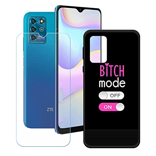 LMLQSZ Hülle für ZTE Blade V30 Vita + HD Panzerglas, Sanft Handyhülle Silikon Schutzhülle Cover TPU Case Handy Tasche Handytasche - Panzerglasfolie Schutzfolie für (6,82") - OP45 von LMLQSZ