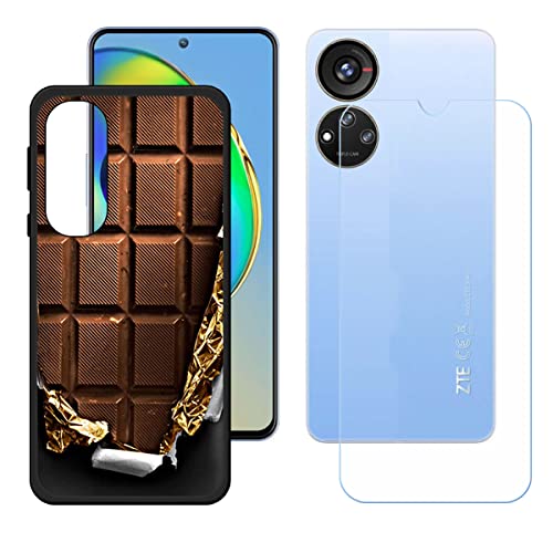 LMLQSZ Hülle für ZTE Blade V40S + HD Panzerglas, Sanft Handyhülle Silikon Schutzhülle Cover TPU Case Handy Tasche Handytasche - Panzerglasfolie Schutzfolie für (6,67") - KE1 von LMLQSZ