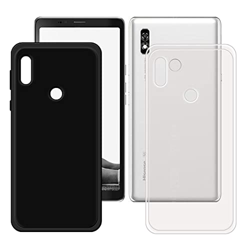 LMLQSZ Schwarz + Transparent Hülle für Hisense A7CC (6,7"), Handyhülle Crystal Hochwertige ultradünne Bumper Silikon Schutzhülle Cover TPU Case Weiche Handytasche. von LMLQSZ