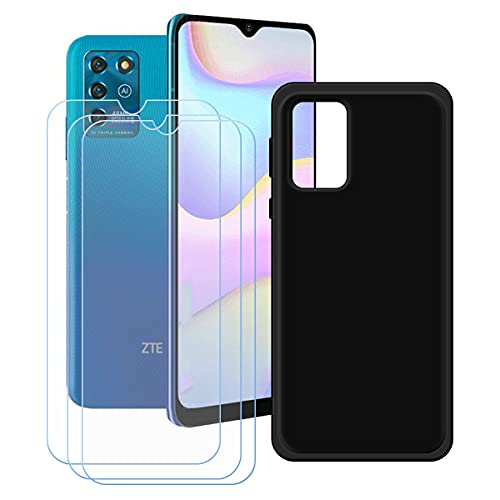 LMLQSZ Schwarz Hülle für ZTE Blade V30 Vita (6,82") + [3 Stück] HD Panzerglas, Handyhülle Silikon Schutzhülle Cover TPU Case Handytasche - Panzerglasfolie Schutzfolie von LMLQSZ