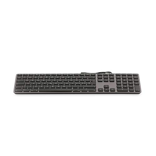 LMP 18240 USB-Tastatur mit 110 Tasten und silbernem Aluminiumgehäuse, 2 zusätzliche USB-Anschlüsse - Schweizer Layout (CH) von LMP