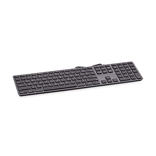 LMP 18293 USB-Tastatur mit Ziffernblock und 110 Tasten, Space Grey [US-Layout] von LMP