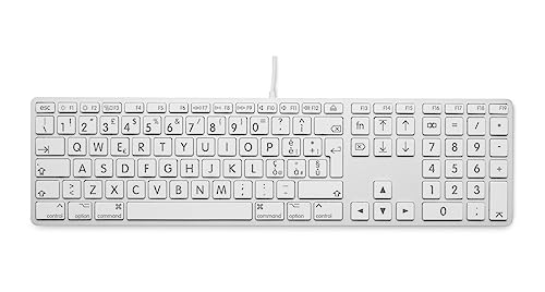 LMP Italienische USB-Tastatur (QWERTY) mit Großbuchstaben und Ziffernblock - Aluminiumabdeckung und 2 USB-A-Anschlüsse - Mac kompatibel (Silber) von LMP