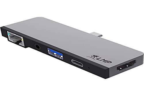 LMP USB-C 4K 5-Port Tablet Dock für iPad Pro, HDMI 2.0, USB 3.0, USB-C (PD), Gigabit Ethernet, 3,5mm Audio, Space Grey von LMP